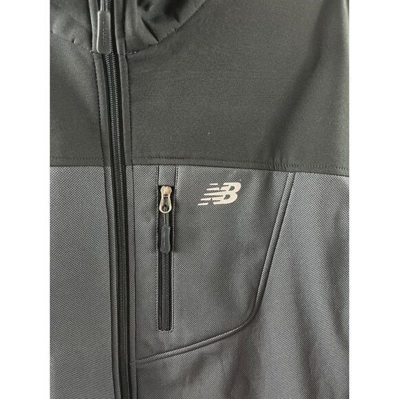 New Balance Men's Two-Tone Printed Soft Shell Full Zip Jacket Size Large Black - Picture 2 of 11